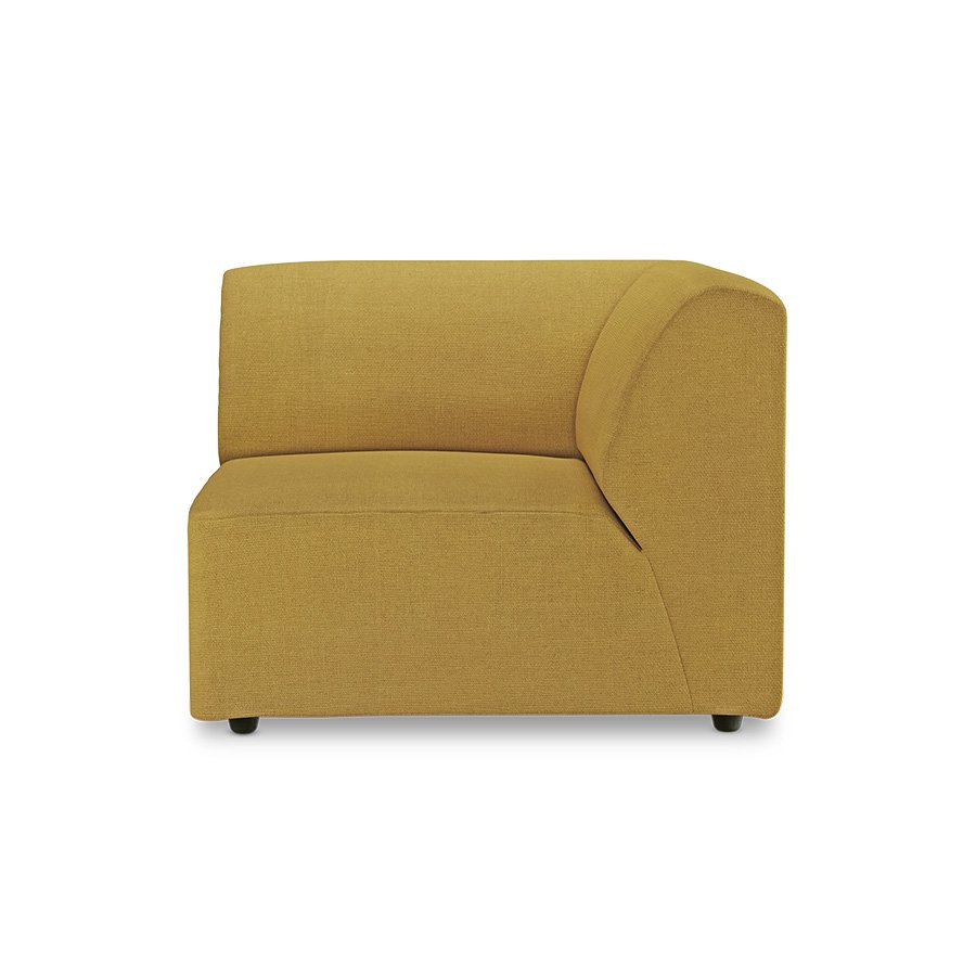 Jax couch: element right corner, linen, burnt ochre