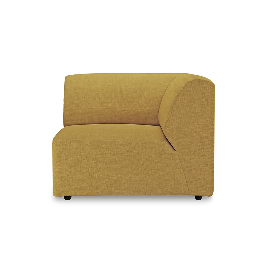 Jax couch: element right end, linen, burnt ochre