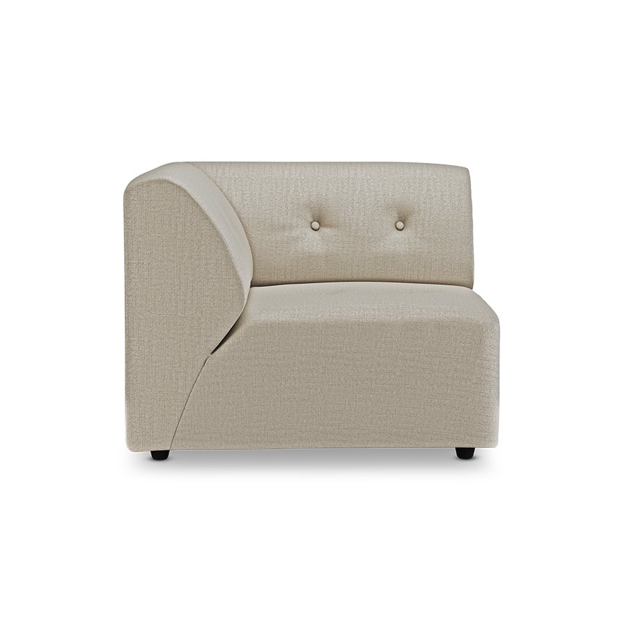 Vint couch: element left, pure, ivory