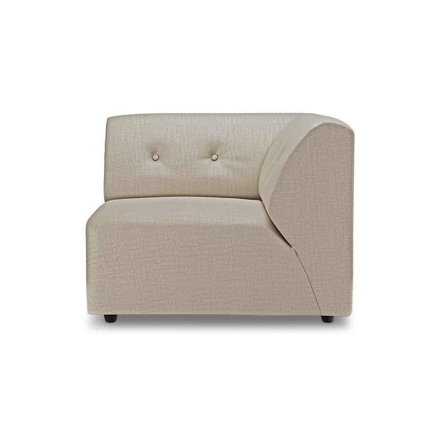 Vint couch: element right, pure, ivory