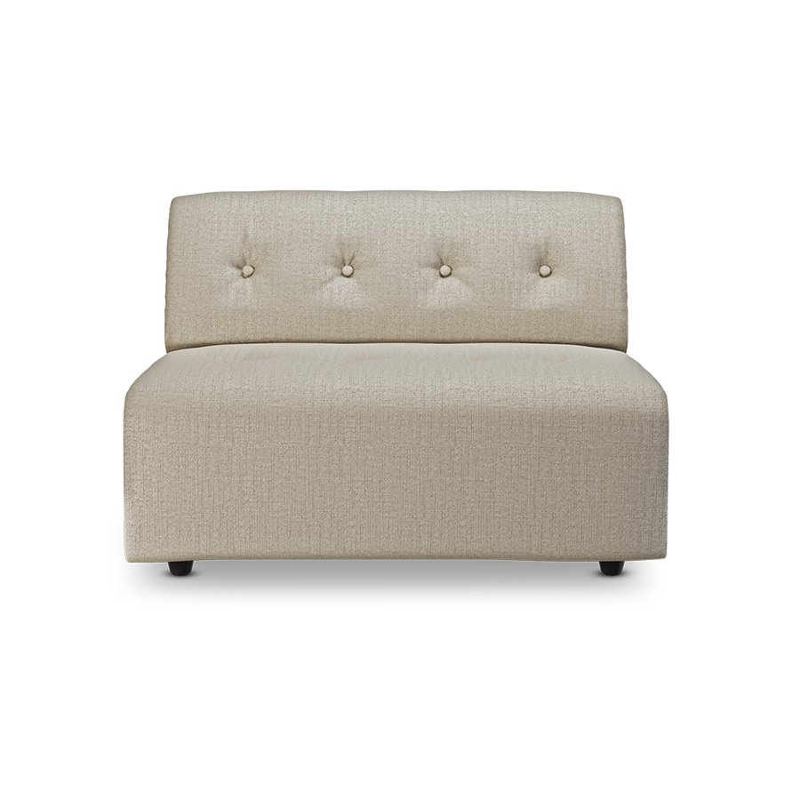 Vint couch: element middle 1,5-seat, pure, ivory