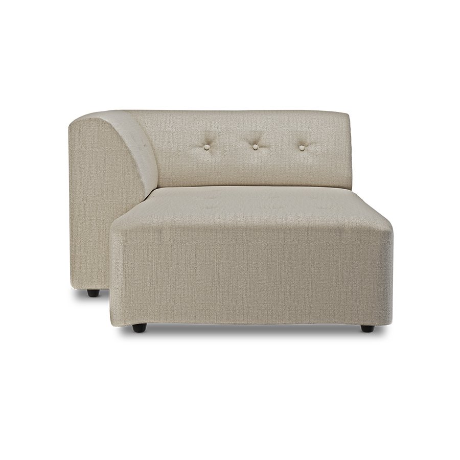 Vint couch: element left divan, pure, ivory