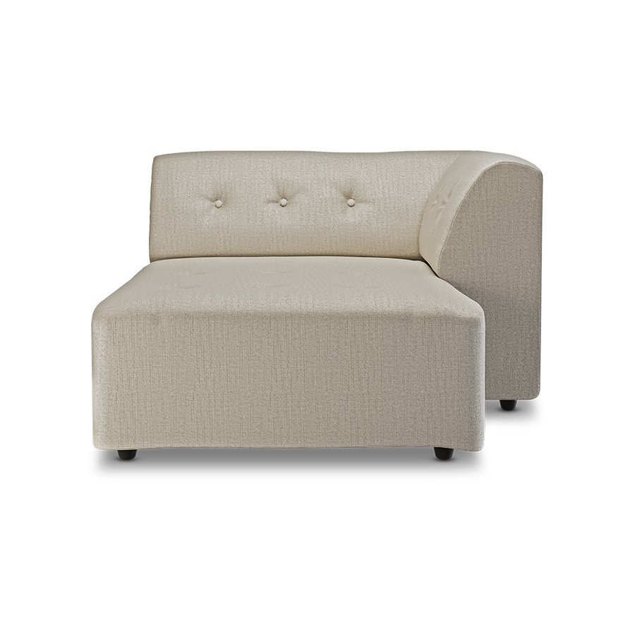 Vint couch: element right divan, pure, ivory