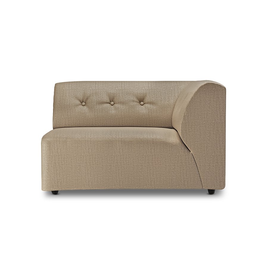 Vint couch: element right 1,5-seat, pure, earth