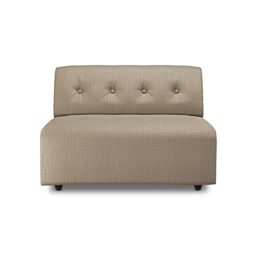 Vint couch: element middle 1,5-seat, pure, earth