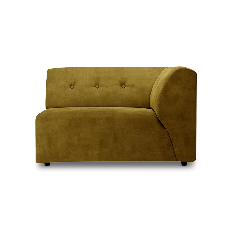 Vint couch: element right 1,5-seat, royal velvet, olive