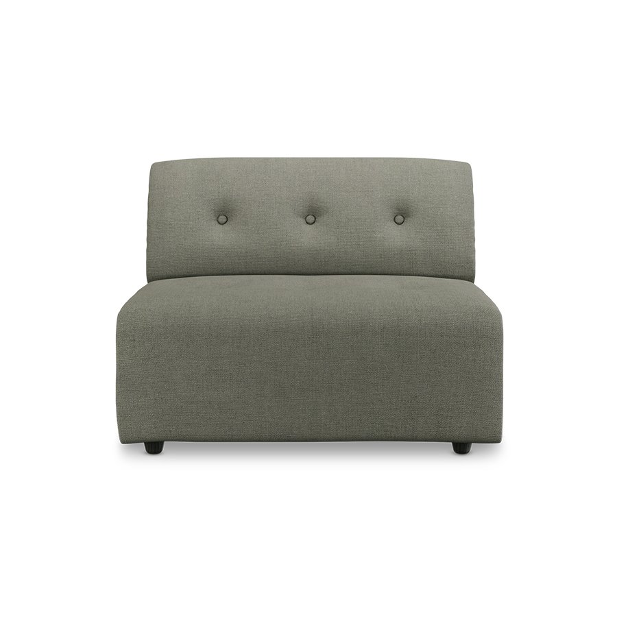 Vint couch: element middle, linen, army green