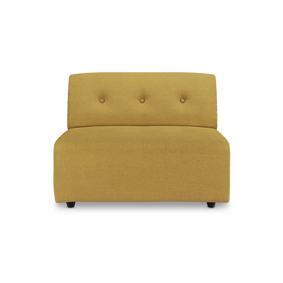 Vint couch: element middle, linen, burnt ochre