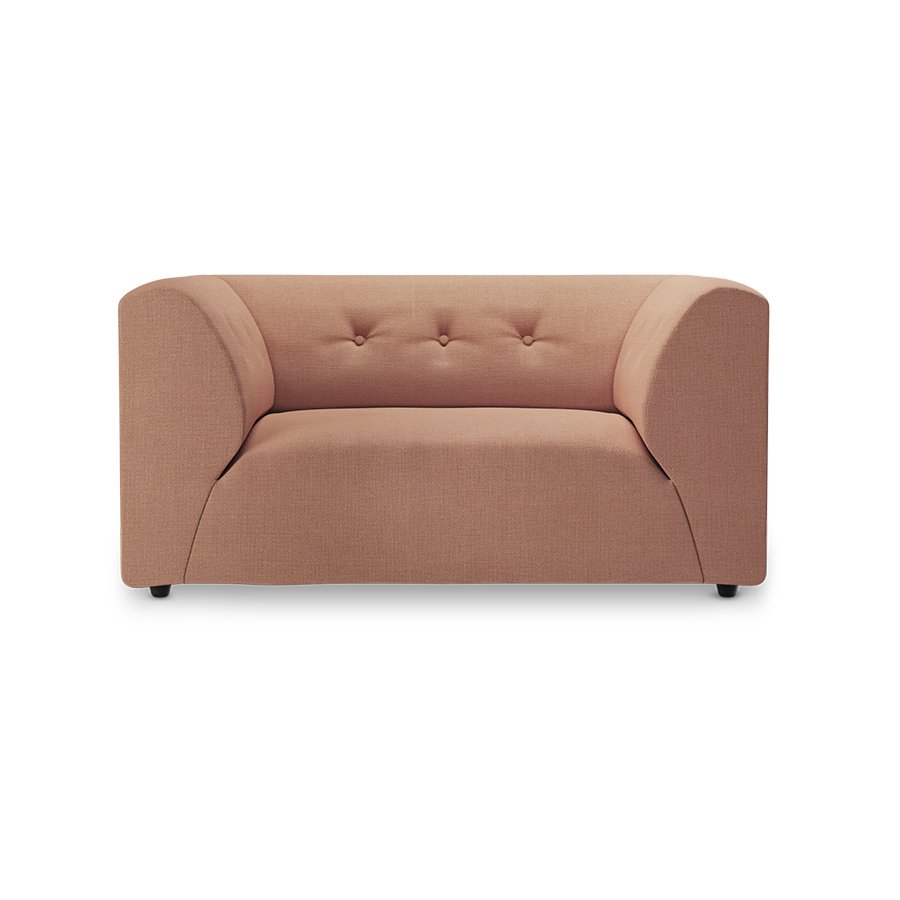 Vint couch: element loveseat, linen, dusty rose
