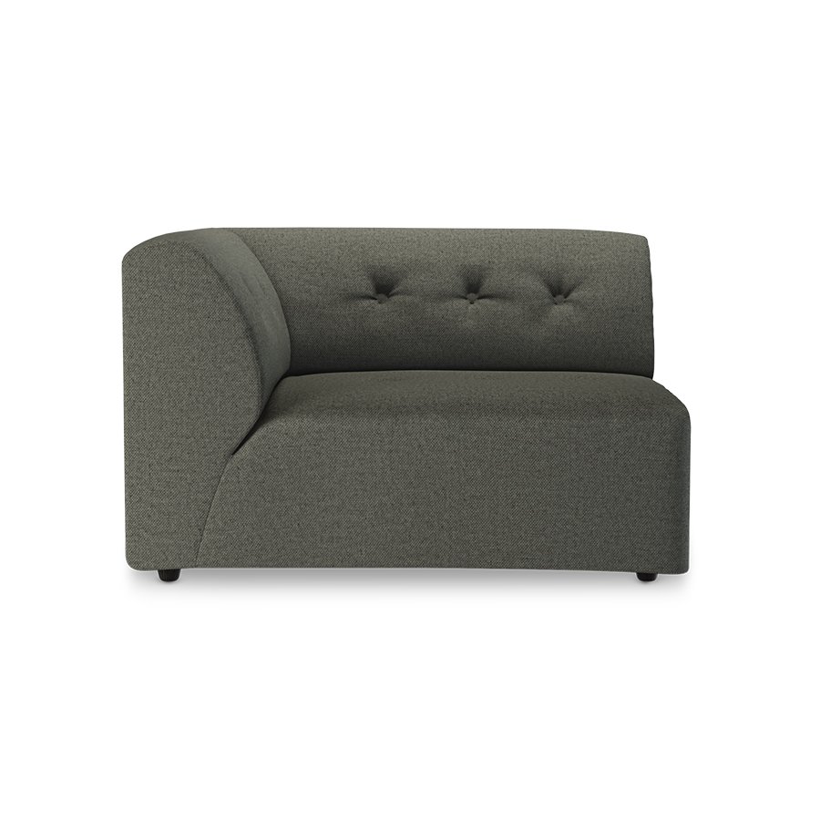 Vint couch: element left 1,5-seat, wander, army green