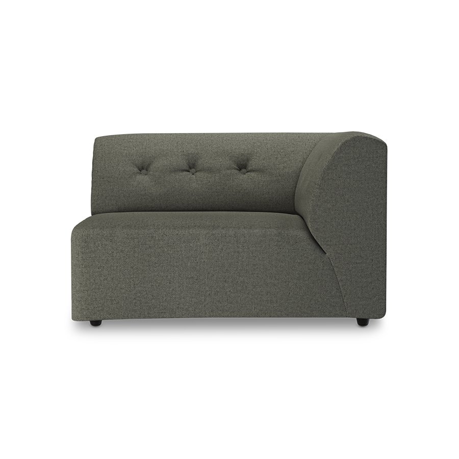 Vint couch: element right 1,5-seat, wander, army green