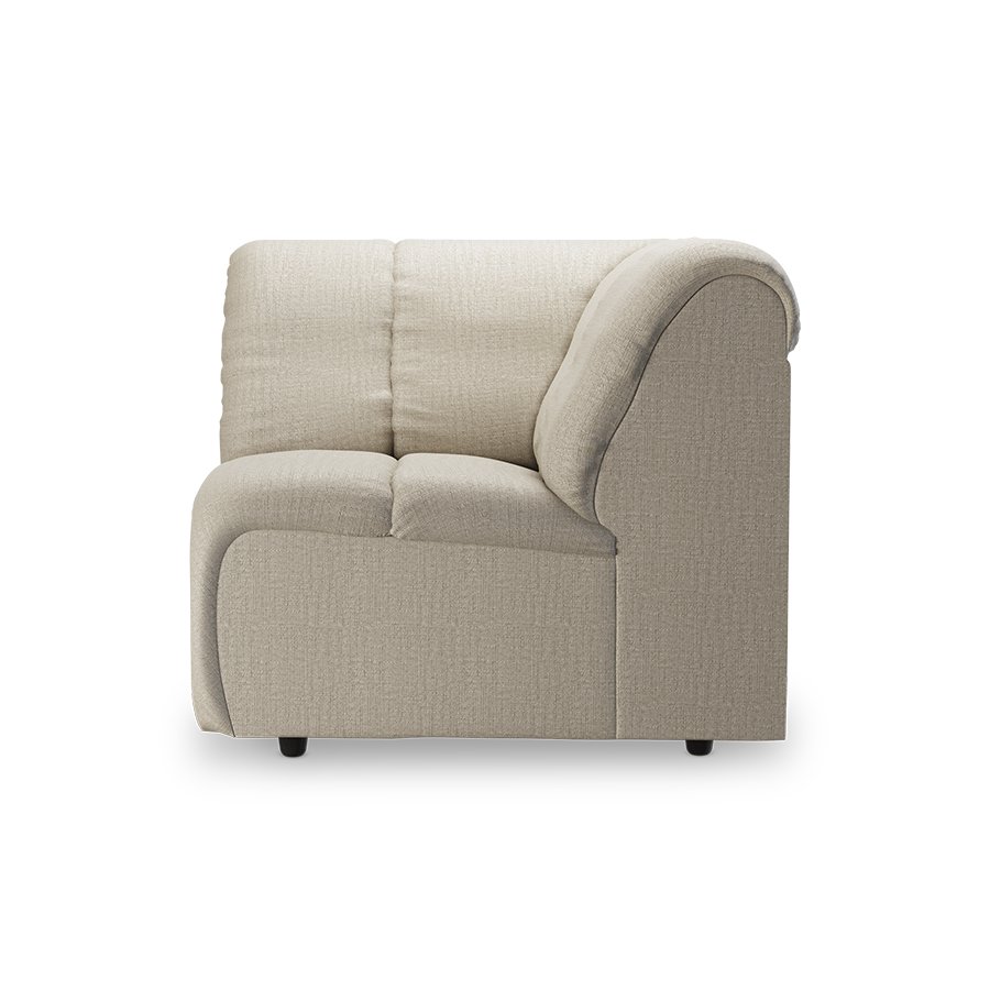 Wave couch: element corner, pure, ivory