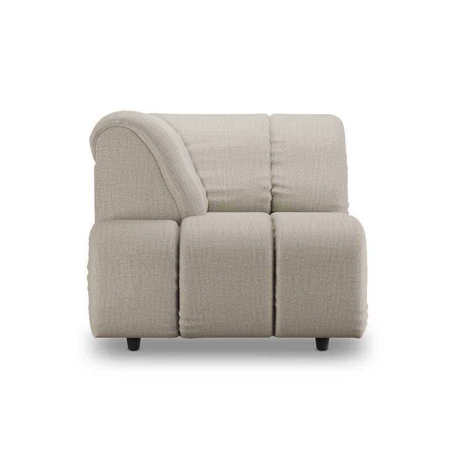 Wave couch: element left high arm, pure, ivory