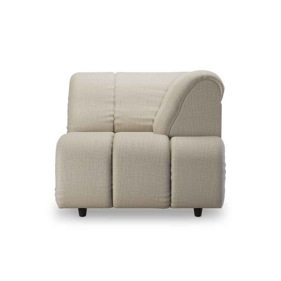 Wave couch: element right high arm, pure, ivory
