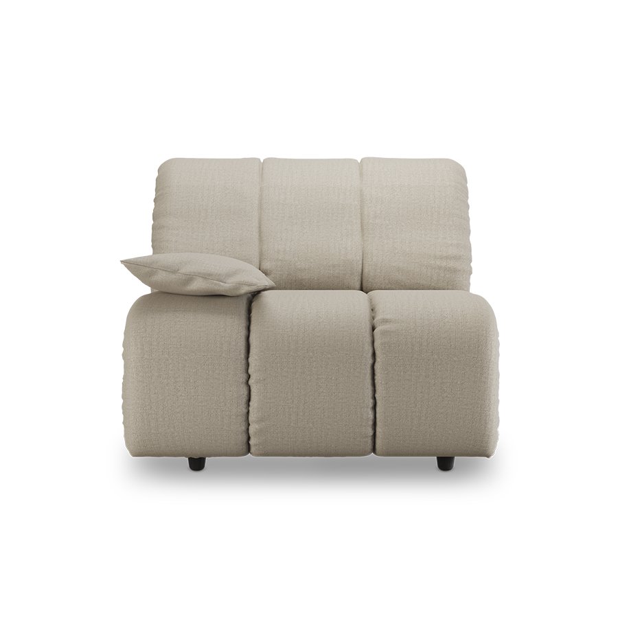 Wave couch: element left low arm, pure, ivory