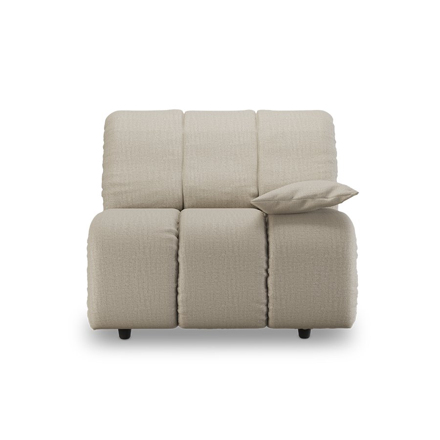 Wave couch: element right low arm, pure, ivory