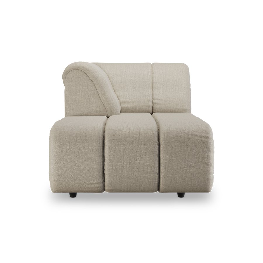 Wave couch: element left divan, pure, ivory