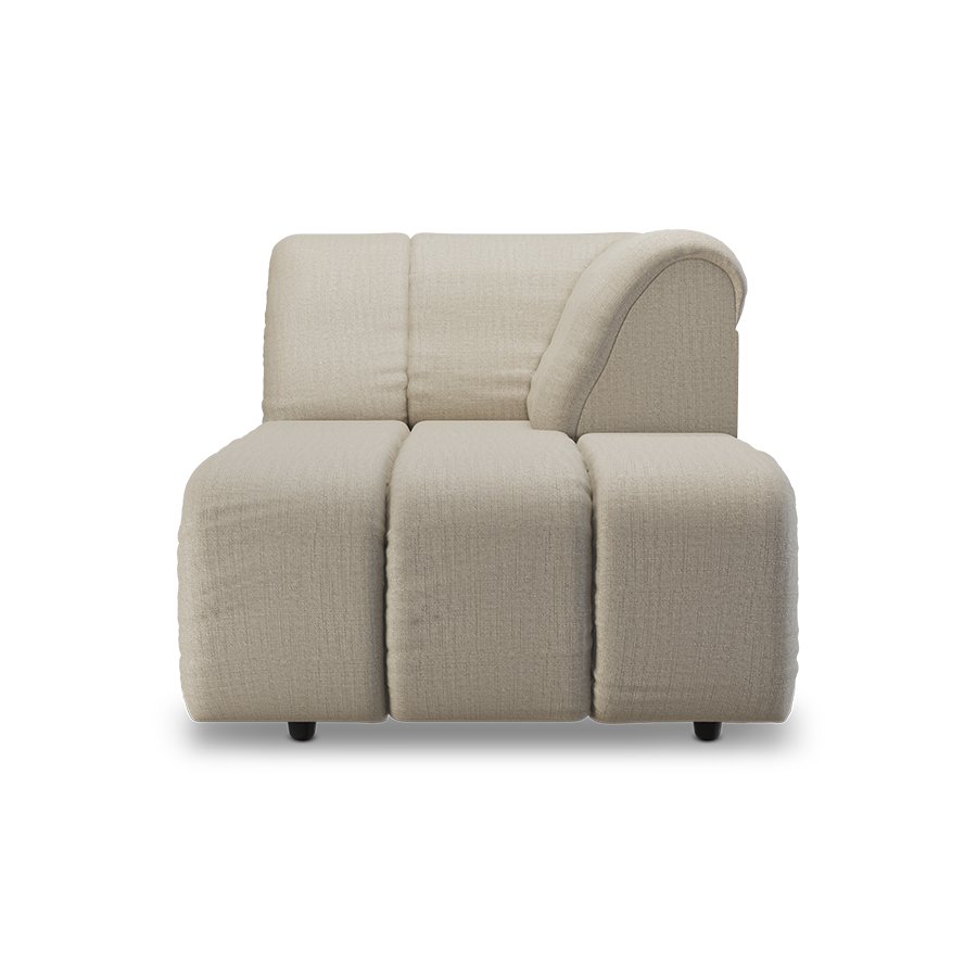 Wave couch: element right divan, pure, ivory