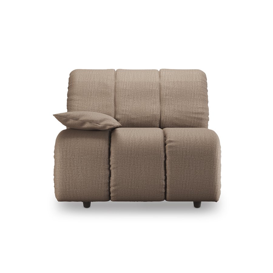 Wave couch: element left low arm, pure, earth