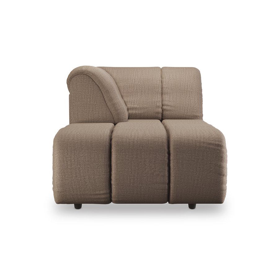 Wave couch: element left divan, pure, earth