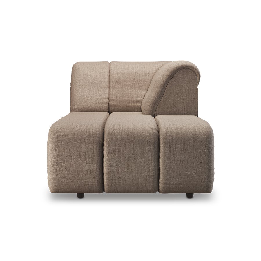 Wave couch: element right divan, pure, earth