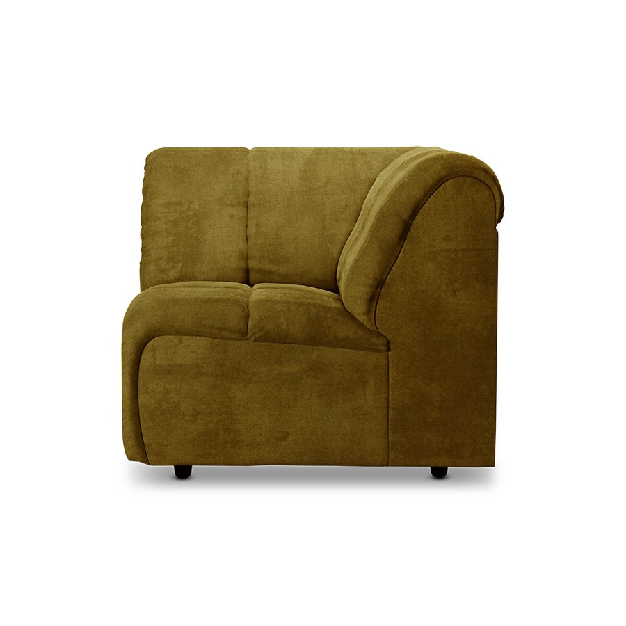 Wave couch: element corner, royal velvet, olive