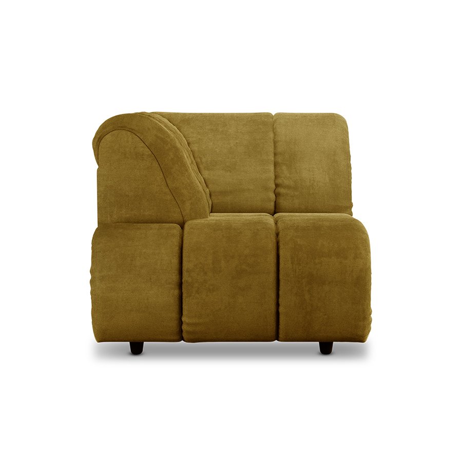 Wave couch: element left high arm, royal velvet, olive
