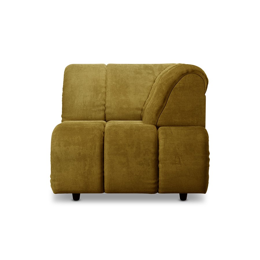 Wave couch: element right high arm, royal velvet, olive