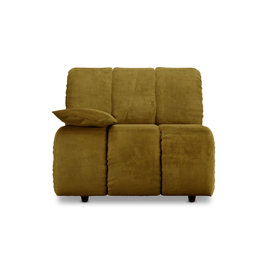 Wave couch: element left low arm, royal velvet, olive