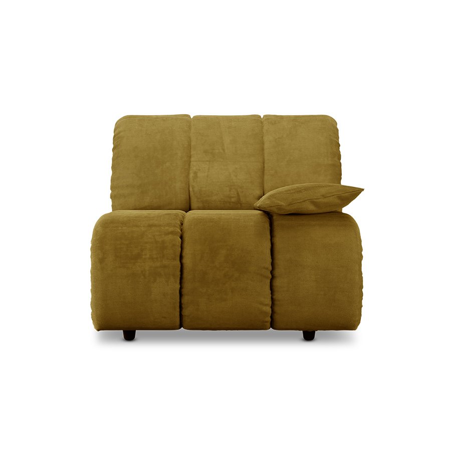 Wave couch: element right low arm, royal velvet, olive