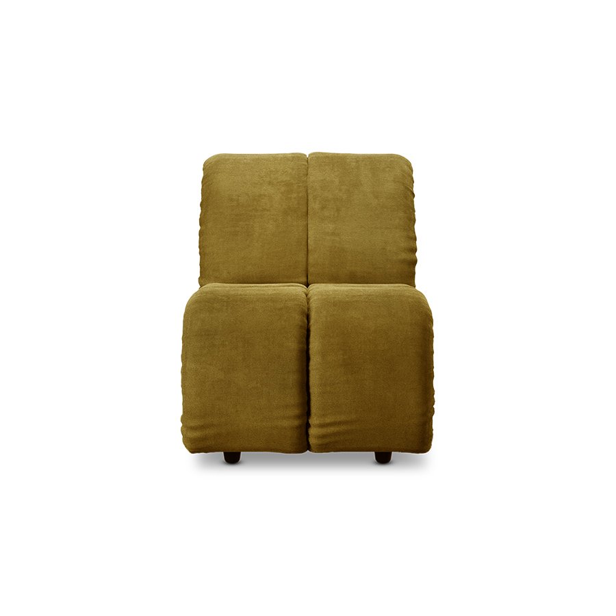 Wave couch: element middle small, royal velvet, olive
