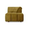 Wave couch: element right divan, royal velvet, olive