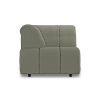 Wave couch: element left high arm, linen, army green