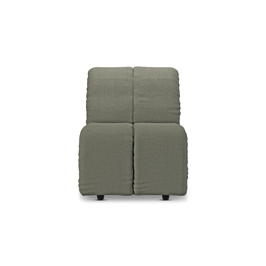 Wave couch: element middle small, linen, army green