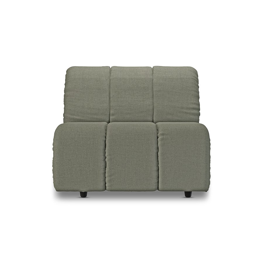 Wave couch: element middle, linen, army green