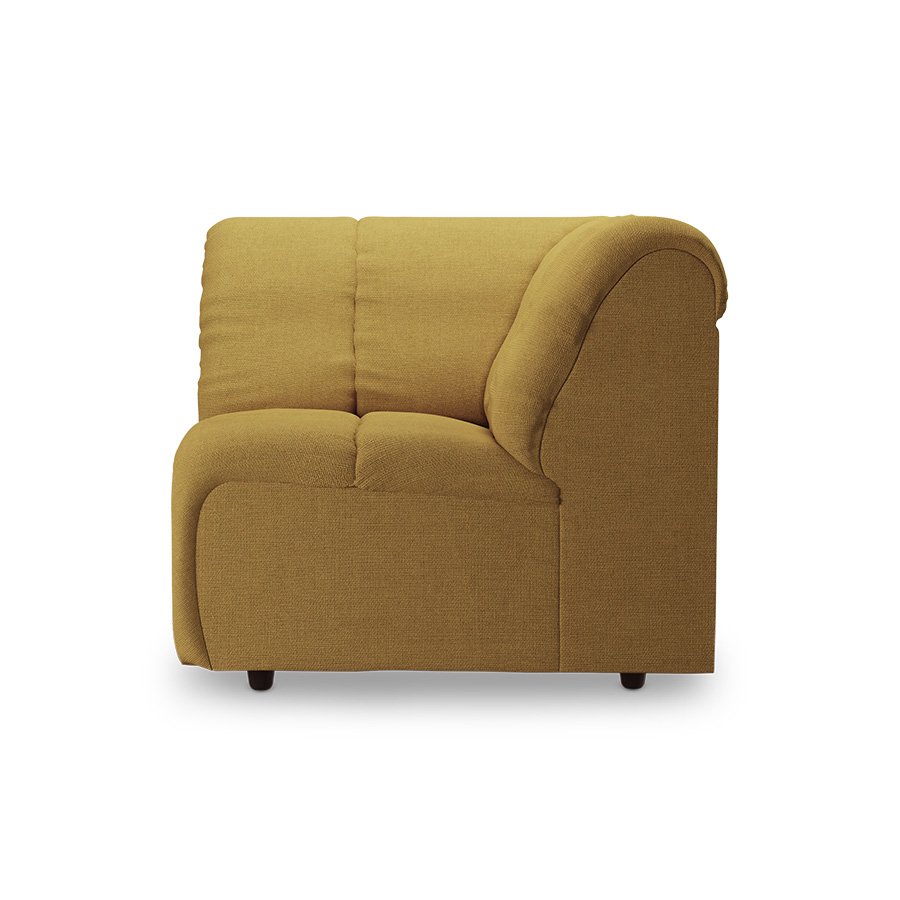 Wave couch: element corner, linen, burnt ochre