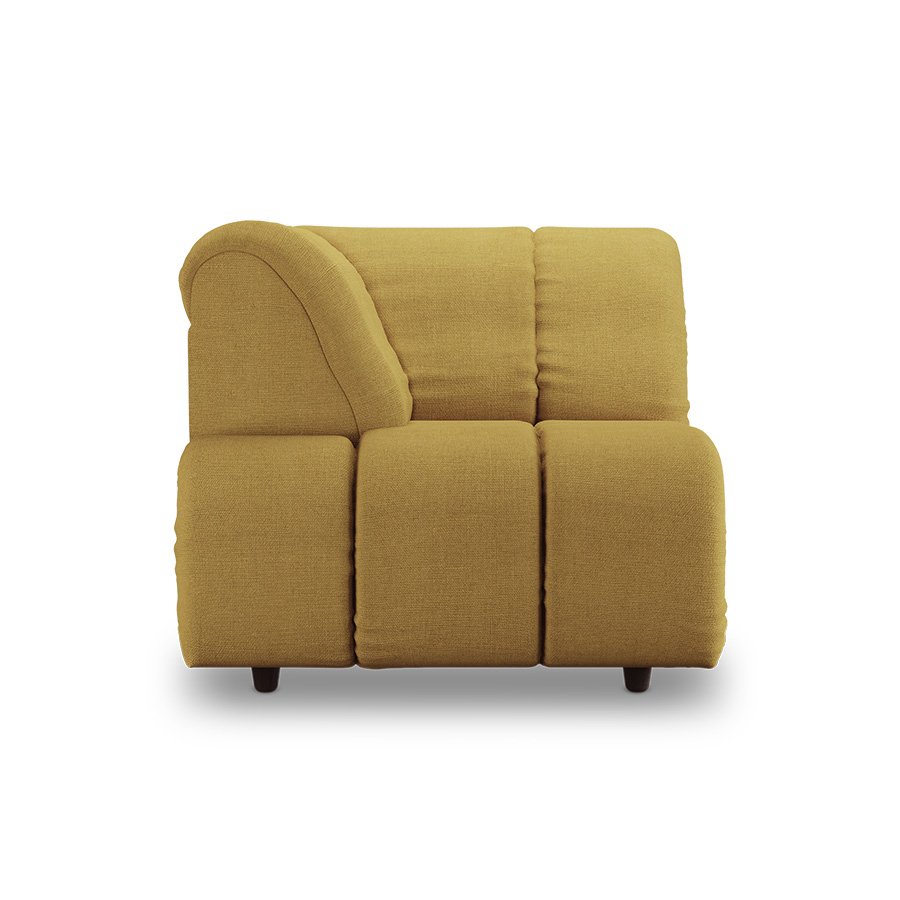 Wave couch: element left high arm, linen, burnt ochre