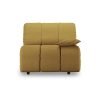 Wave couch: element right low arm, linen, burnt ochre