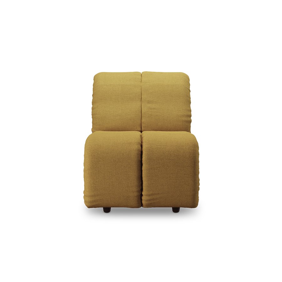 Wave couch: element middle small, linen, burnt ochre