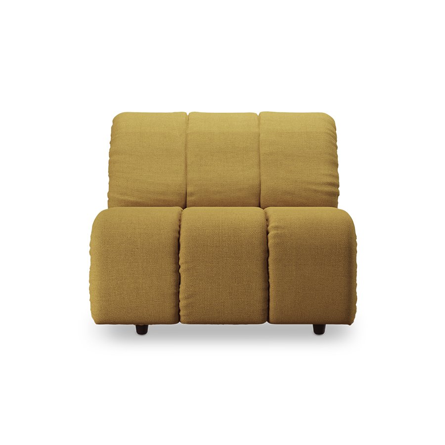 Wave couch: element middle, linen, burnt ochre