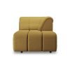 Wave couch: element right divan, linen, burnt ochre