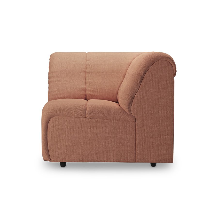 Wave couch: element corner, linen, dusty rose