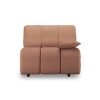 Wave couch: element right low arm, linen, dusty rose