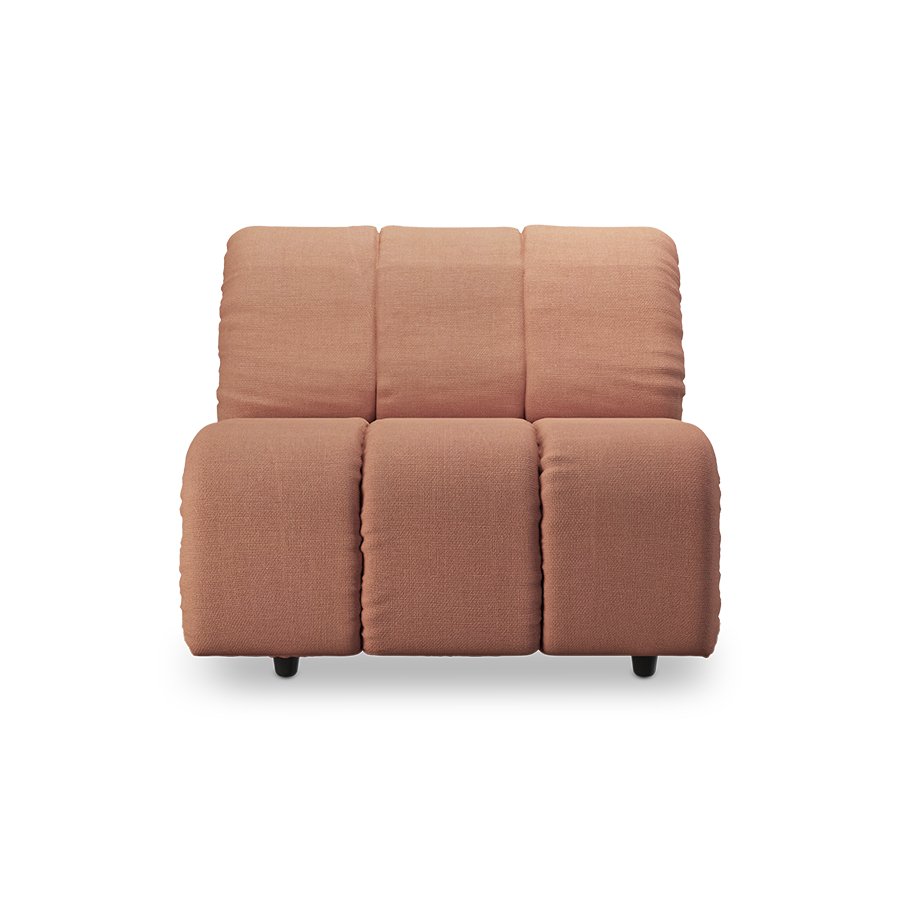 Wave couch: element middle, linen, dusty rose