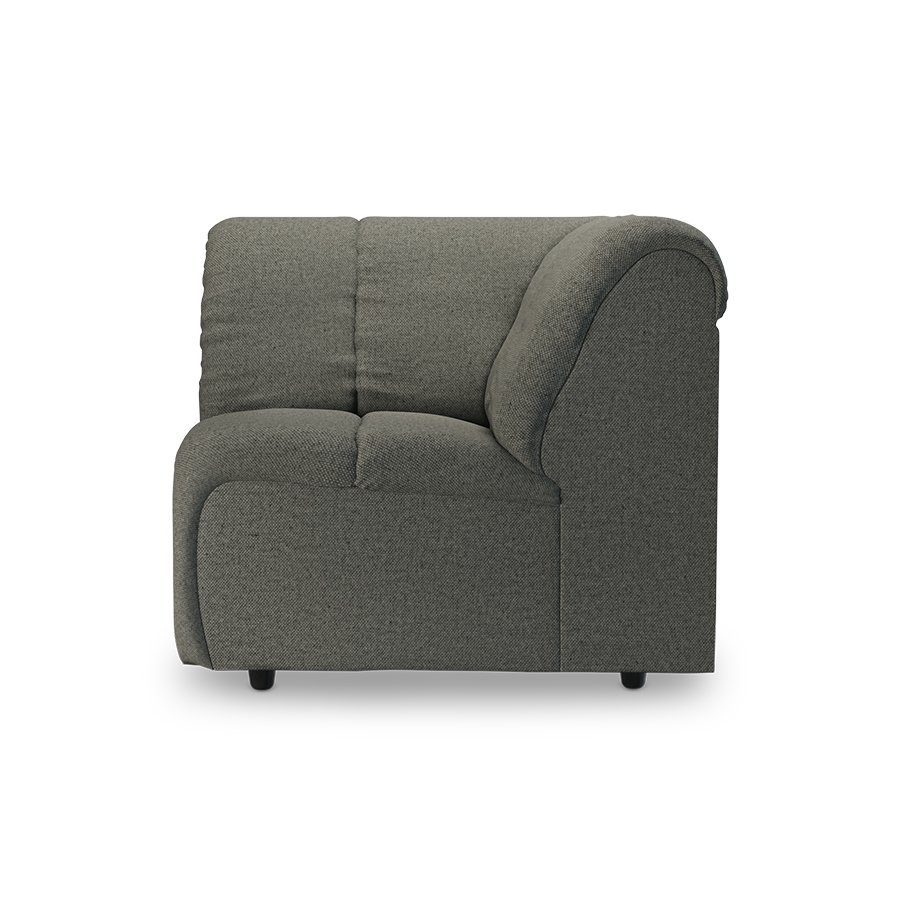 Wave couch: element corner, wander, army green