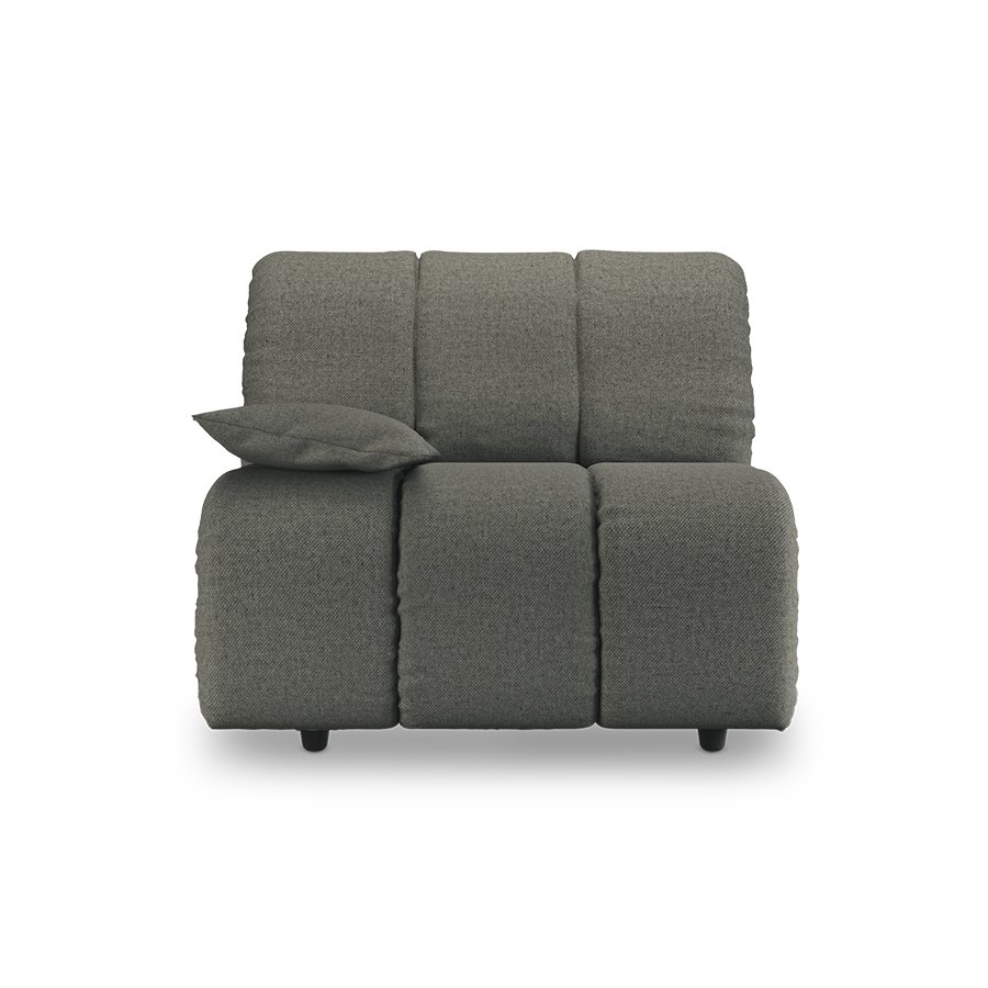 Wave couch: element left low arm, wander, army green