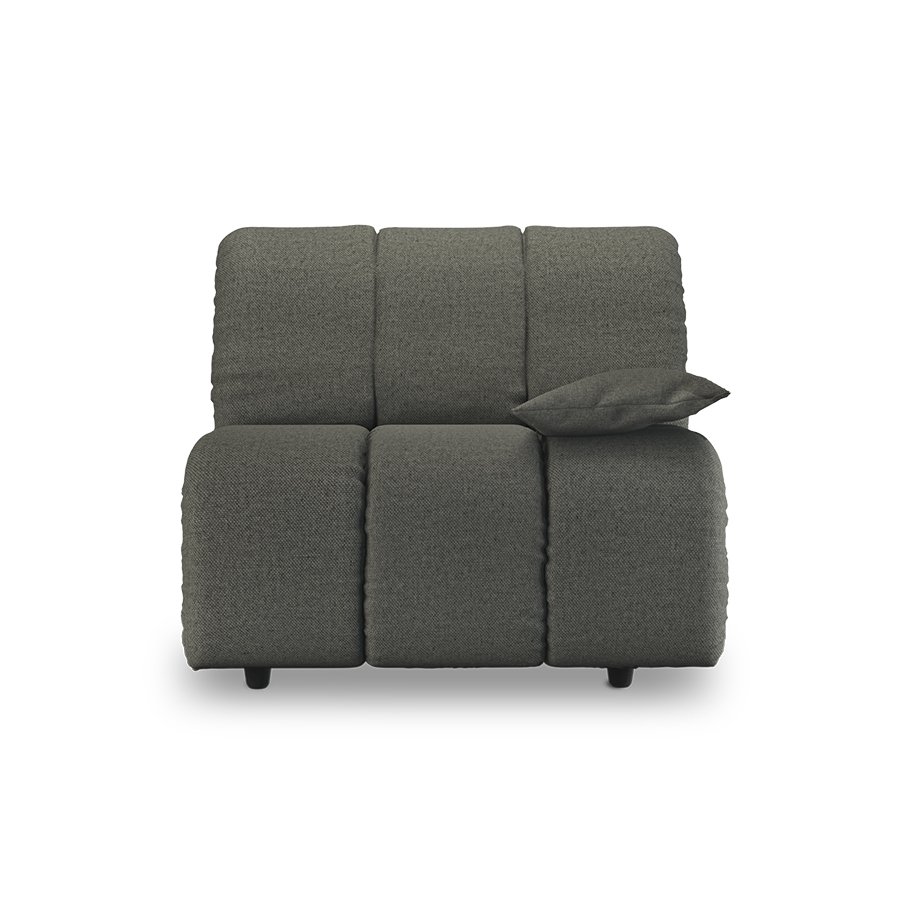 Wave couch: element right low arm, wander, army green