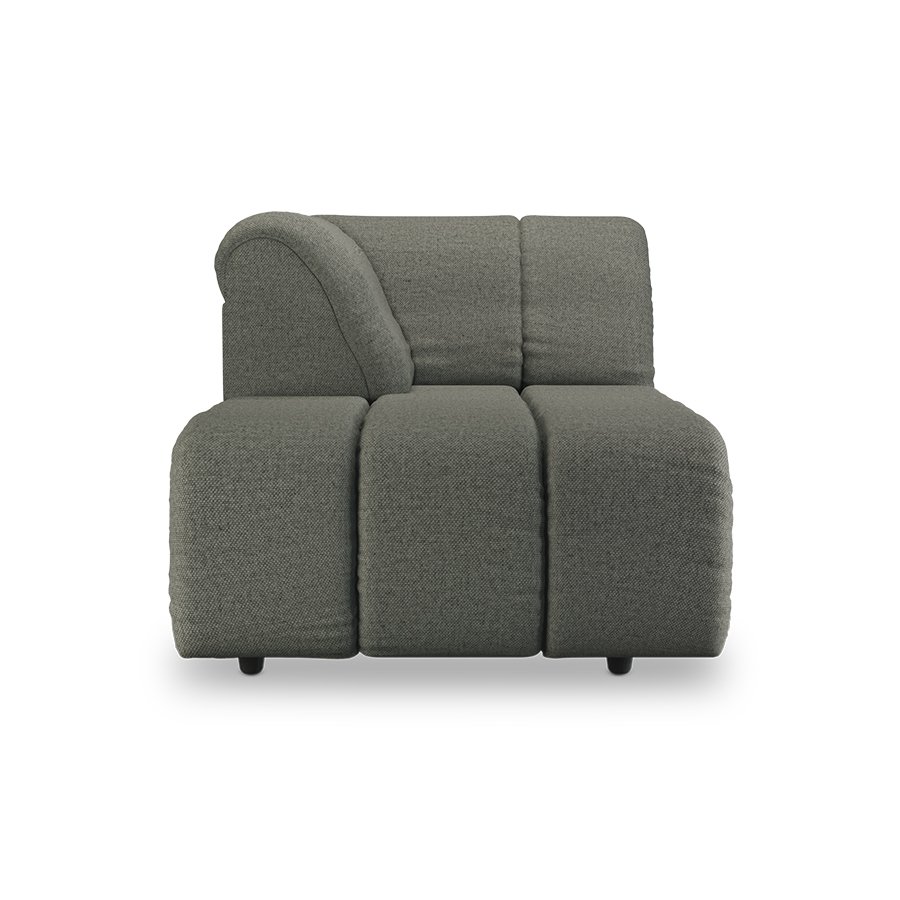 Wave couch: element left divan, wander, army green