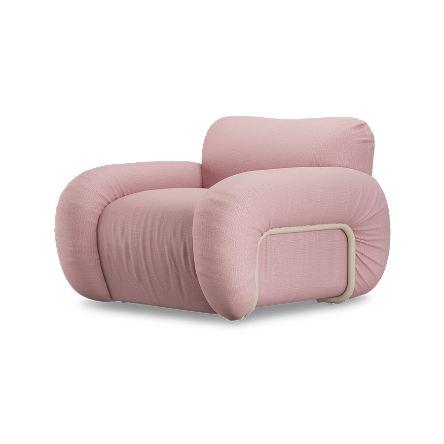 Arc lounge fauteuil, frame sand, wise, blossom