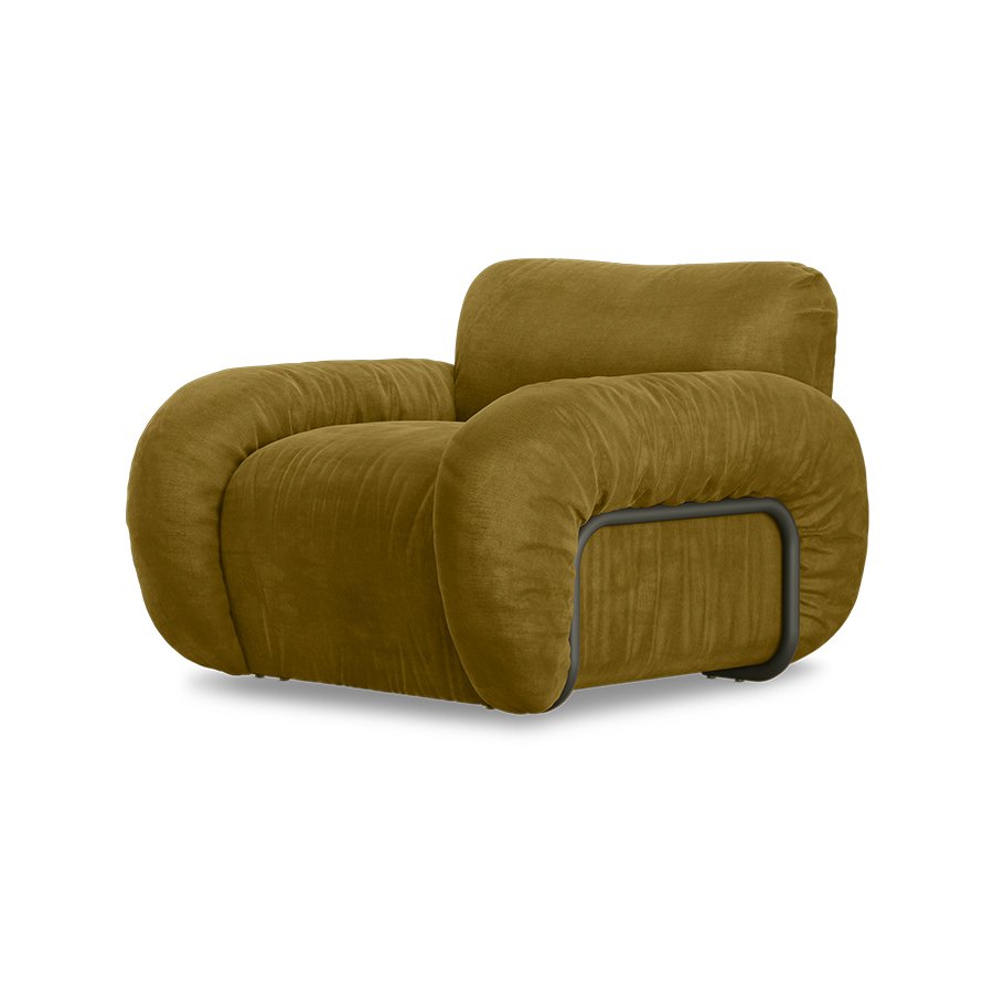 Arc lounge fauteuil, frame ash, royal velvet, olive
